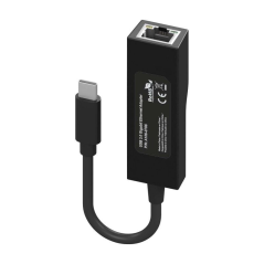 Adaptador USB 3.1 Aisens A106-0765/ USB-C Macho - RJ45 Hembra/ 11cm/ Negro