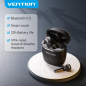 Auriculares Bluetooth Vention NBGB0 con estuche de carga/ Autonomía 7h/ Negros