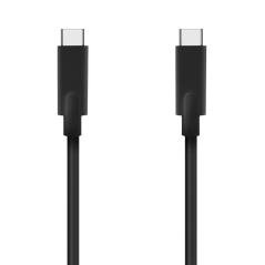 Cable USB 3.2 Tipo-C Aisens A107-0707 5GBPS 3A 60W/ USB Tipo-C Macho - USB Tipo-C Macho/ Hasta 60W/ 625Mbps/ 5m/ Negro