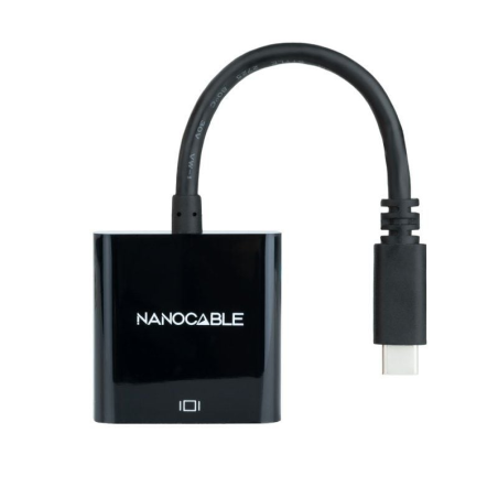 Conversor Nanocable 10.16.4102-BK/ USB Tipo-C Macho - HDMI Hembra/ 15cm/ Negro