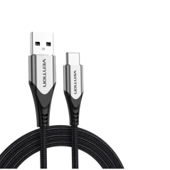 Cable USB 2.0 Tipo-C Vention CODHC/ USB Macho - USB Tipo-C Macho/ Hasta 60W/ 480Mbps/ 25cm/ Gris