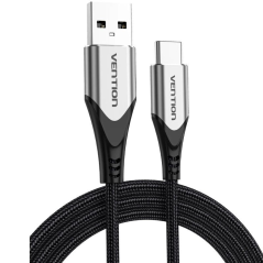 Cable USB 2.0 Tipo-C Vention CODHH/ USB Macho - USB Tipo-C Macho/ Hasta 60W/ 480Mbps/ 2m/ Gris