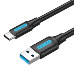 Cable USB 3.0 Tipo-C Vention COZBG/ USB Macho - USB Tipo-C Macho/ Hasta 60W/ 5Gbps/ 1.5m/ Negro