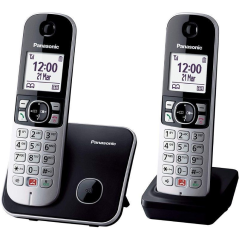 Teléfono Inalámbrico Panasonic KX-TG6852/ Pack DUO/ Negro
