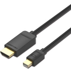 Cable Conversor Vention HABBH/ Mini DisplayPort Macho - HDMI Macho/ 2m/ Negro