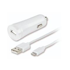 Cargador de Coche Vivanco 37556/ USB + Cable Lightning/ 2.4A
