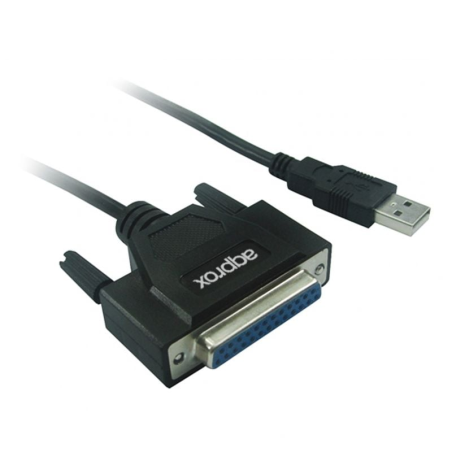 ADAPTADOR USB A PARALELO APPROX APPC26 - CONEXIONES USB/DB25 HEMBRA - PLUG AND PLAY - SOPORTA WINDOWS / LINUX / MAC OS