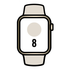 Apple Watch Series 8/ GPS/ Cellular/ 41mm/ Caja de Acero Inoxidable Oro/ Correa Deportiva Blanco Estrella