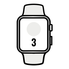 Apple Watch Series 3/ GPS/ 42mm/ Caja de Aluminio en Plata/ Correa Deportiva Blanca