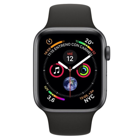Apple Watch Series 4/ GPS/ Cellular/ 44mm/ Caja de Acero Inoxidable en Grafito/ Correa Deportiva Negra