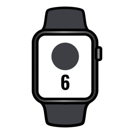 Apple Watch Series 6/ GPS/ 44mm/ Caja de Aluminio en Gris Espacial/ Correa Deportiva Negra