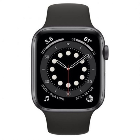 Apple Watch Series 6/ GPS/ 44mm/ Caja de Aluminio en Gris Espacial/ Correa Deportiva Negra