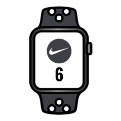 Apple Watch Series 6/ GPS/ 40mm/ Caja de Aluminio en Gris Espacial/ Correa Nike Deportiva Antracita y Negra