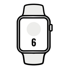 Apple Watch Series 6/ GPS/ 44mm/ Caja de Aluminio en Plata/ Correa Deportiva Blanca