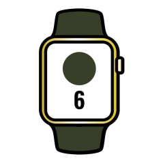 Apple Watch Series 6/ GPS/ Cellular/ 44mm/ Caja de Acero Inoxidable en Oro/ Correa Deportiva Verde Chipre