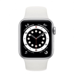 Apple Watch Series 6/ GPS/ 40mm/ Caja de Aluminio en Plata/ Correa Deportiva Blanca