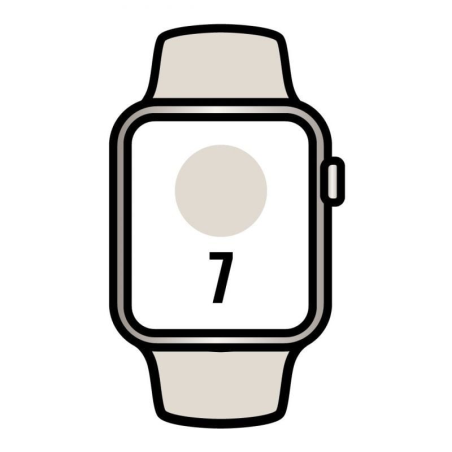 Apple Watch Series 7/ GPS/ Cellular/ 41 mm/ Caja de Aluminio en Blanco Estrella/ Correa deportiva Blanco Estrella