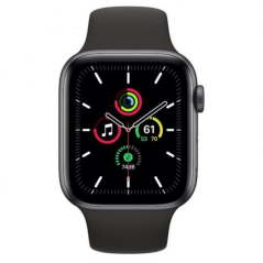 Apple Watch SE/ GPS/ 44mm/ Caja de Aluminio en Gris Espacial/ Correa Deportiva Negra