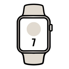 Apple Watch Series 7/ GPS/ Cellular/ 41 mm/ Caja de Acero en Plata/ Correa Deportiva Blanco Estrella