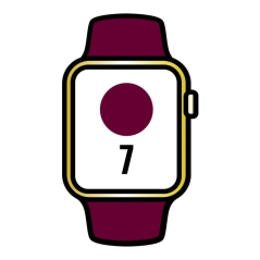 Apple Watch Series 7/ GPS/ Cellular/ 45 mm/ Caja de Acero Oro/ Correa deportiva Cereza Oscuro