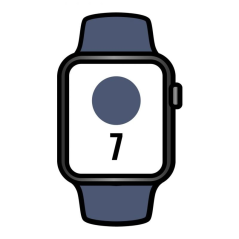 Apple Watch Series 7/ GPS/ Cellular/ 45 mm/ Caja de Acero en Grafito/ Correa Deportiva Azul Abismo