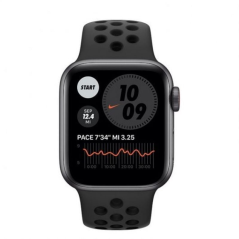 Apple Watch SE/ GPS/ Cellular/ 40mm/ Caja de Aluminio en Gris Espacial/ Correa Nike Deportiva Antracita y Negra