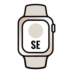 Apple Watch SE/ GPS/ Cellular/ 44 mm/ Caja de Aluminio en Oro/ Correa Deportiva Blanco Estrella