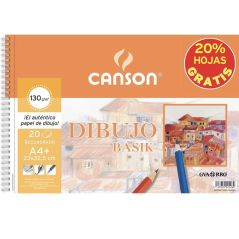 Cuaderno de Dibujo con Espiral Canson C400110485/ A4+/ 20 Hojas/ Con Recuadro