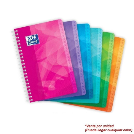 Cuaderno Índice Alfabético con Espiral Cuadriculado Oxford 400080692/ Colores Variados