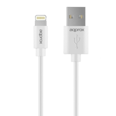 CABLE USB DE DATOS Y CARGA APPROX APPC32 A LIGHTNING Y MICROUSB - PARA IPHONE/ANDROID - 1M - BLANCO