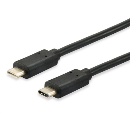 Cable USB 3.1 Tipo-C Equip 12834207/ USB Tipo-C Macho - USB Tipo-C Macho/ 1m/ Negro