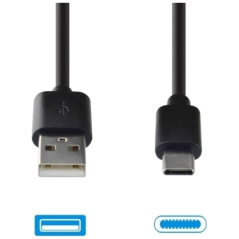 CABLE DE DATOS USB-USB TIPO-C GRAB'N GO GNG-193 NEGRO - 2A - 2M