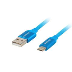 Cable USB Lanberg CA-USBM-20CU-0030-BL/ USB Macho - MicroUSB Macho/ 3m/ Azul