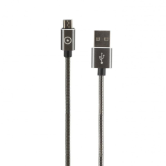 CABLE USB MUVIT TIGER TGUSC0011 - CONECTORES USB TIPO-C MACHO / USB MACHO - 3A - ACERO INOX - ANTIENROSCAMIENTO - 1.2M - GRIS