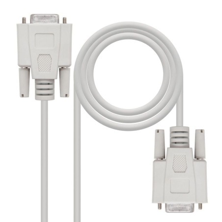 Cable Serie NULL Modem Nanocable 10.14.0602/ DB9 Hembra - DB9 Hembra/ 1.8m/ Beige