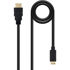 Cable HDMI Nanocable 10.15.0901/ HDMI Macho - Mini HDMI Macho/ 1m/ Negro