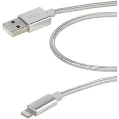 Cable USB Lightning Vivanco 38308/ USB Macho - Lightning Macho/ 2.5m/ Plata