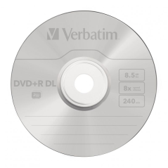 DVD+R Doble Capa Verbatim Advanced AZO 8X/ Caja-5uds