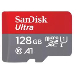 Tarjeta de Memoria SanDisk Ultra 128GB microSD XC con Adaptador/ Clase 10/ 140MBs