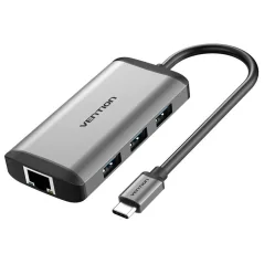 Docking USB Tipo-C Vention CNCHB/ 1xHDMI/ 3xUSB/ 1xUSB Tipo-C/ 1xRJ45/ Gris