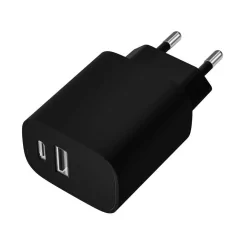 Cargador de Pared Leotec LECSPH20W2K/ 1x USB Tipo-C/ 1x USB/ 20W