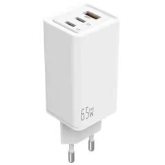 Cargador de Pared Leotec LECSPH65W3W/ 2x USB Tipo-C/ 1x USB/ 65W