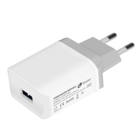 Cargador de Pared Leotec LECSPHTYPEC/ 1xUSB + Cable USB a USB Tipo-C/ 18W