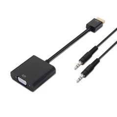 Adaptador HDMI Aisens A122-0126/ HDMI Macho - VGA Hembra/ Jack 3.5 Hembra