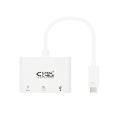 Adaptador Nanocable 10.16.4302/ USB Tipo-C Macho - HDMI Hembra/ USB Tipo-C Hembra/ USB Hembra