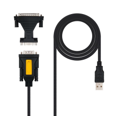 Adaptador Nanocable 10.03.0002/ USB Macho - DB9 Macho/ DB25 Macho