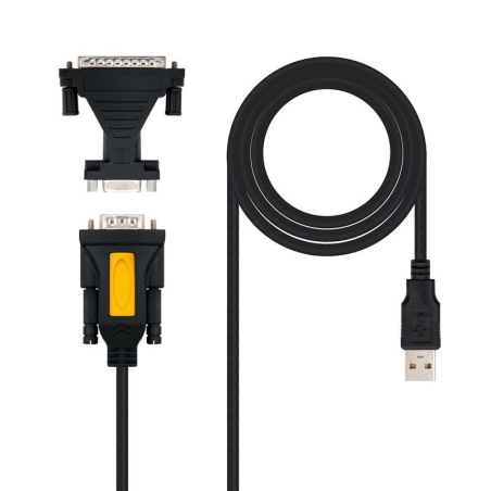 Adaptador Nanocable 10.03.0002/ USB Macho - DB9 Macho/ DB25 Macho