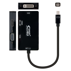 Adaptador Nanocable 10.16.3302-BK/ Mini Displayport Macho - VGA Hembra/ HDMI Hembra/ DVI Hembra