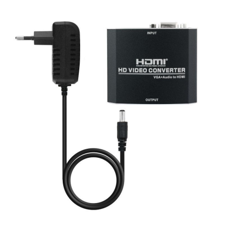 Adaptador Nanocable 10.16.2101-BK/ HDMI Hembra - VGA Hembra/ Jack 3.5 Hembra