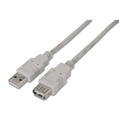 Cable Alargador USB 2.0 Aisens A101-0013/ USB Macho - USB Hembra/ 1.8m/ Beige